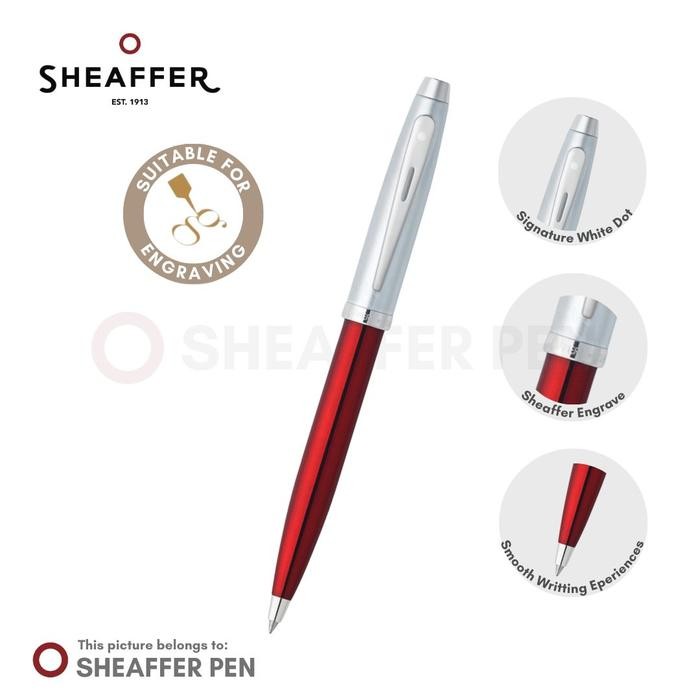 

Sheaffer 100 Translucent Red Barrel Brushed Chrome Ballpoint