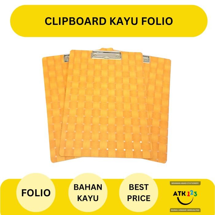 

New YAMATA Clipboard / Papan Jalan / Papan Dada Ukuran Folio Kayu
