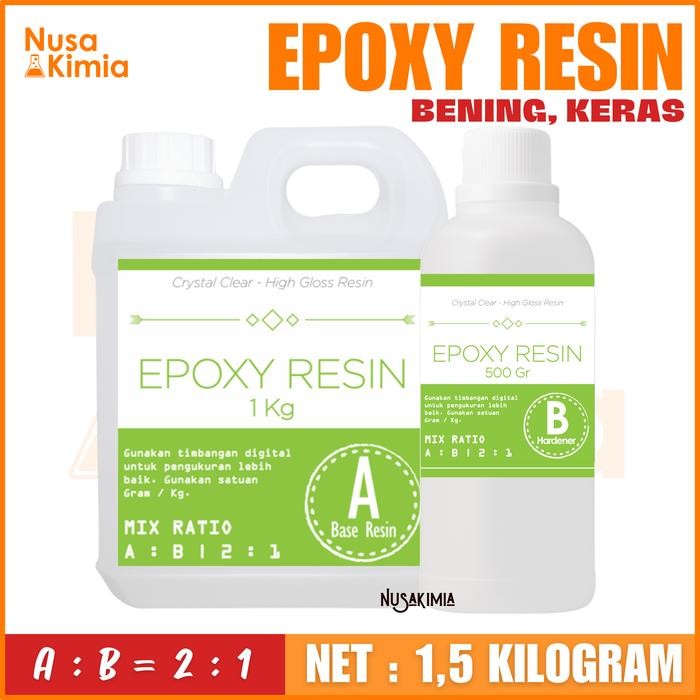 

New Epoxy Resin Bening 1,5 KG - Hasil Bening dan Keras