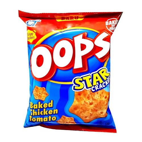 

S49987 OOPS BAKED CHICKEN TOMATO STAR SNACK CRAKERS 45GR MAJU BERSAMA (20250910)