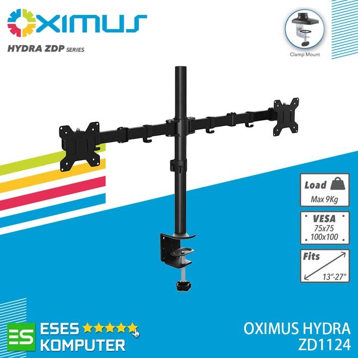 Bracket Monitor OXIMUS HYDRA ZD1124 Dual Monitor LCD LED Jepit Meja