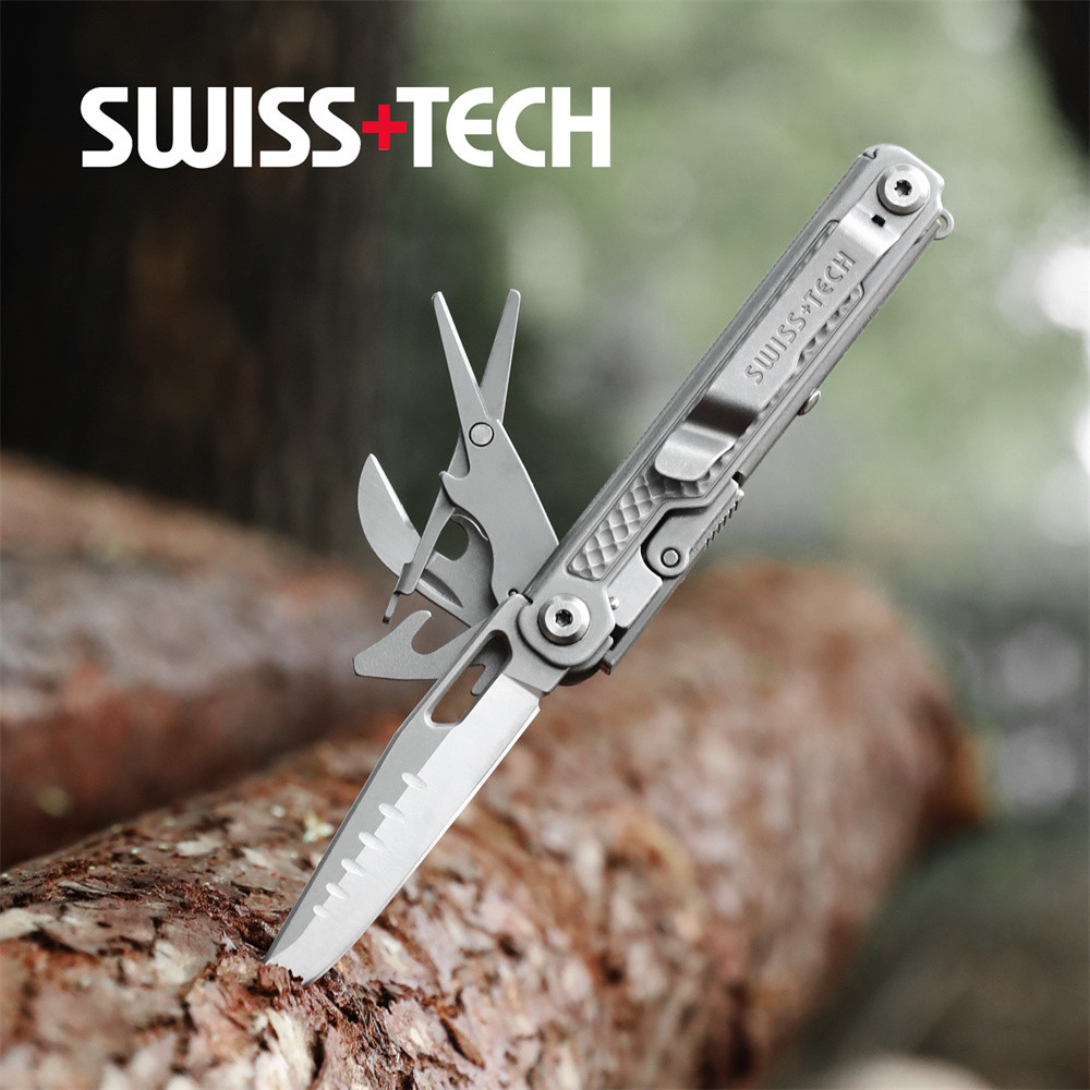 SWISS TECH 11 in 1 Folding Multitool Mini EDC Tactical Camping