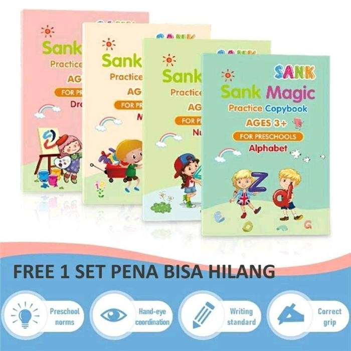 

New Sank Magic Book - Buku Edukasi Anak Belajar Menulis Berhitung Dan Menggambar