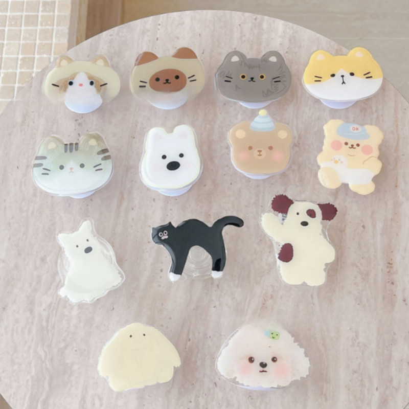 

Cute Cat Mobile Phone Holder Stands Ring Expanding Holder Cartoon Finger Bracket Base Stand Phone