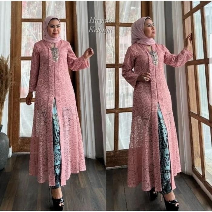 Pilihan- Ready Atasan Tunik Floy Brokat Hayati Modern//Kebaya Hayati Modern//Baju Kebaya