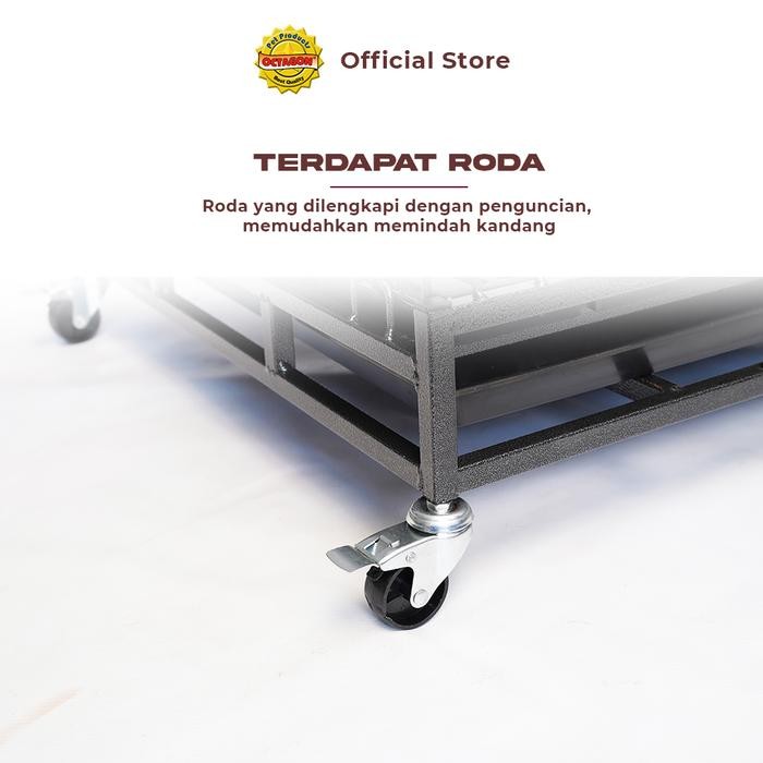 Chocolatoslatoe Kandang Octagon - Kandang Lipat Premium Kandang Besi Lipat Kandang Hewan 2 Pintu