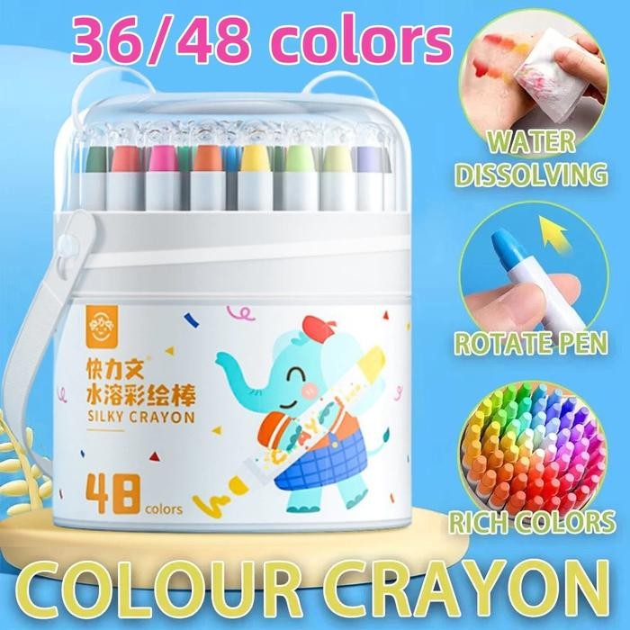 

Crayon Putar Washable 243648 Color Crayon For Kids Tidak yang Dapat Dicuci Seni Gambar Pastel nyak