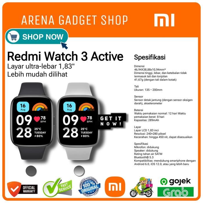 Xiaomi Redmi Watch 3 Active New Garansi Resmi Xiaomi Smart Watch Jam Tangan Pintar