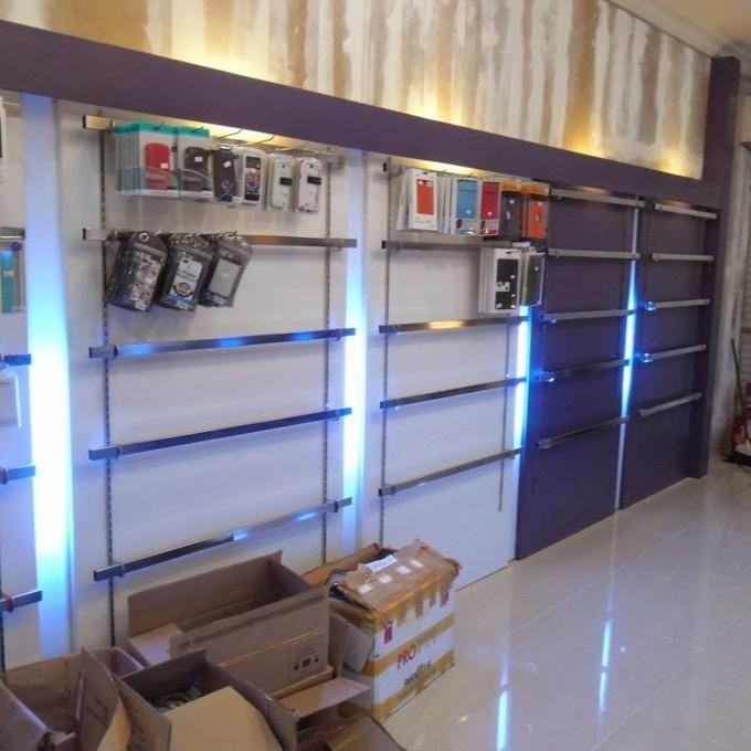 BRACKET KACA 30 CM PUTIH DAUN BRAKET SIKU AMBALAN RAK DINDING 30CM AND