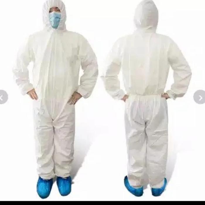 JUAL setelan baju apd hazmat bahan parasut waterproof, fit to xl