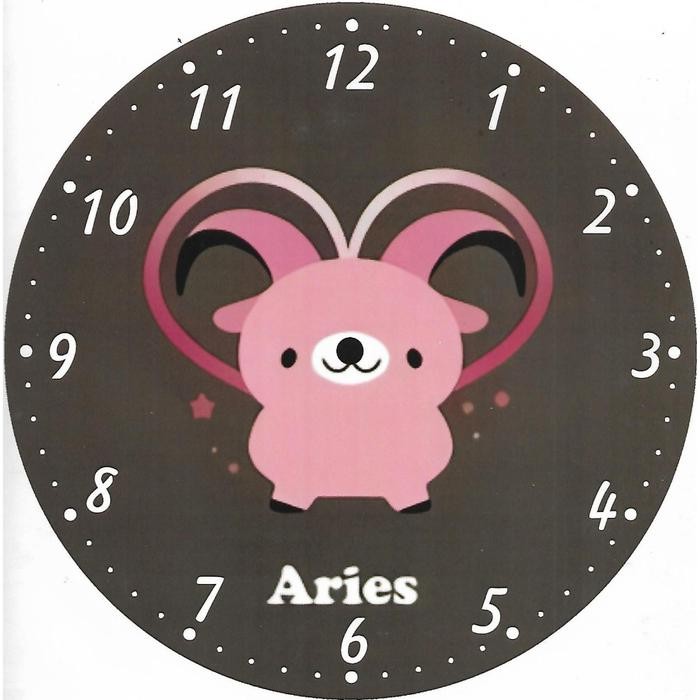 JAM DINDING KAYU GAMBAR ZODIAK CANTIK