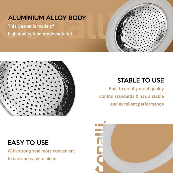 Conalli Gasket Mokapot 9 Cup Spare Part Gasket Moka Pot Seal Karet