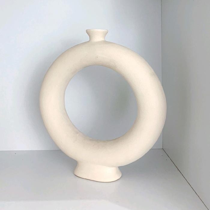 Vas Bunga Aesthetic Scandinavian / Vas Keramik Uk 28cm / Vas Bunga Keramik Lucu Unik Aesthetic / Vas