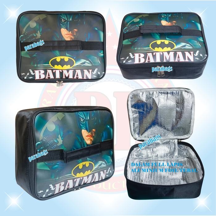 ORIGINAL Tas Rantang Aluminium Foil/Lunch Box Anak/Penghangat Makanan BATMAN READY STOCK