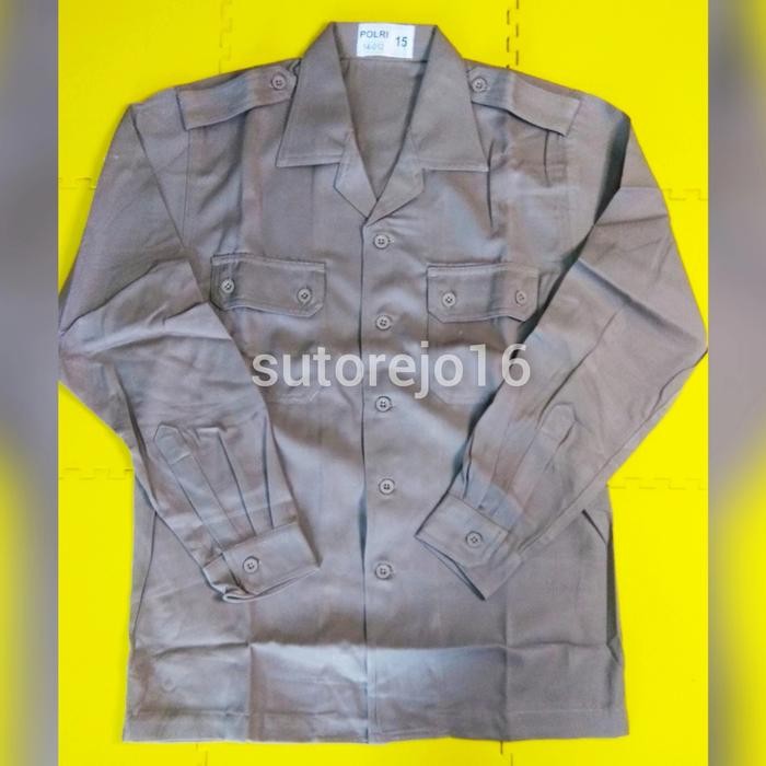seragam baju pdl sus jatah polri pembina pramuka lengan panjang coklat
