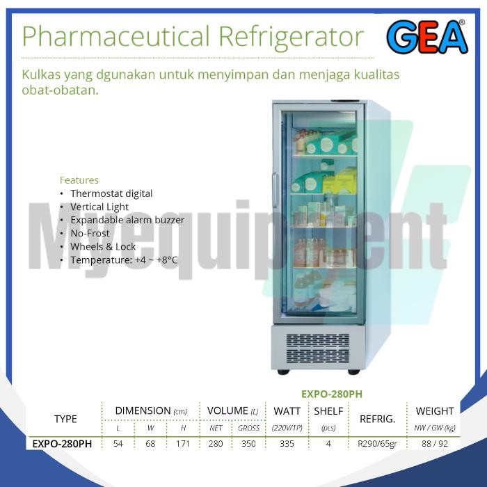 PHARMACEUTICAL REFRIGERATOR KULKAS OBAT DISPLAY GEA EXPO-280PH