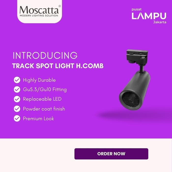 MOSCATTA TRACK LIGHT RELL WITH HONEYCOMB COMPATIBLE FOR PHILIPS MASTER MR16 + TRAFO PHILIPS