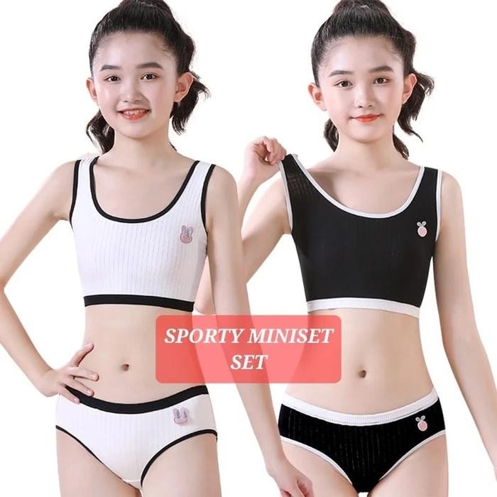 SPORTY MINISET SET SPORT BRA PANTIE ANAK REMAJA SD SMP IMPORT KATUN