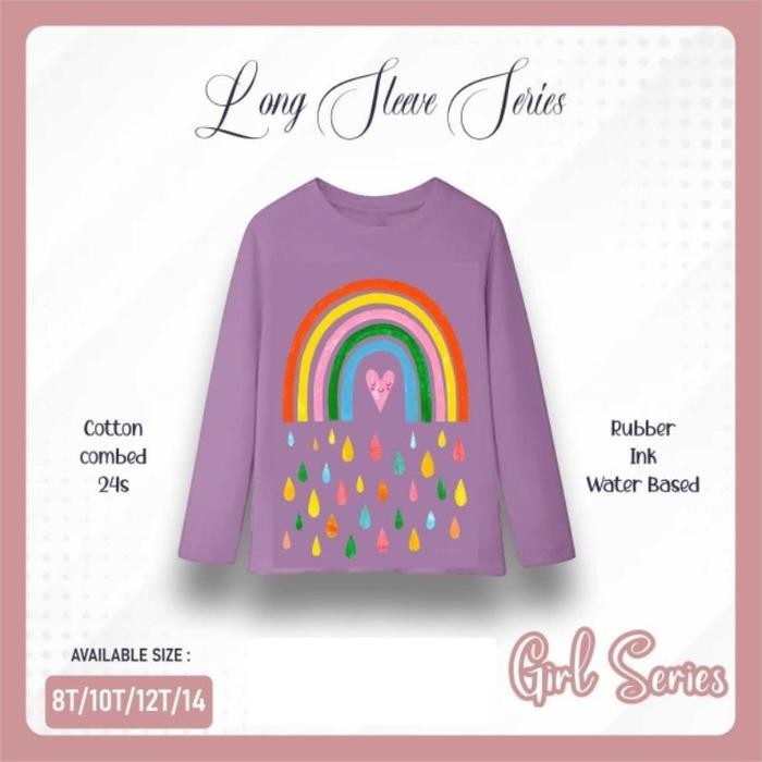Kaos Panjang Anak Perempuan Kaos Anak Tanggung Remaja Kaos Panjang Remaja Cewe 5-20 Tahun
