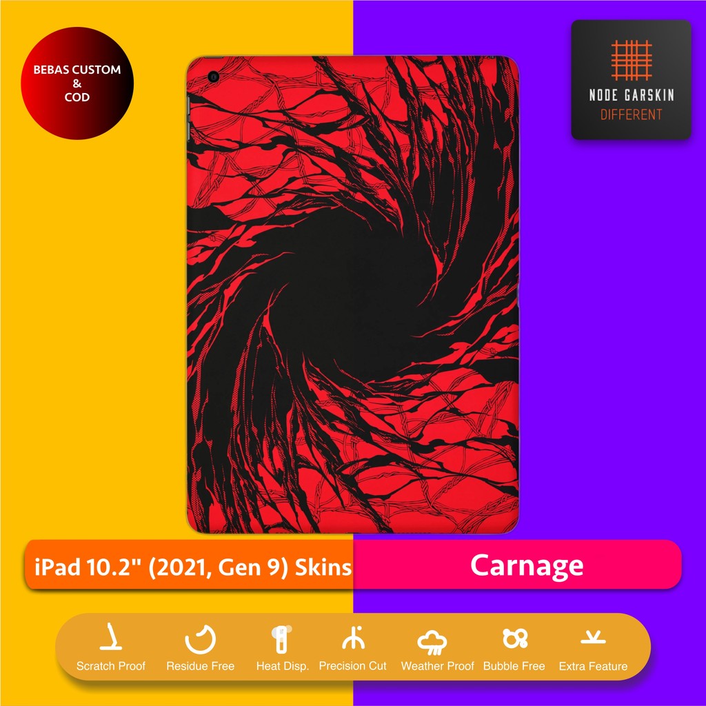 Garskin Skin iPad 10.2 2021 Gen 9 Carnage Fullbody / Backonly | Anti Lecet | Case | Vinyl