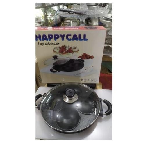Cetakan Kue Serabi Happy Call / Hc 4 Lubang Cekung Aluminium Teflon
