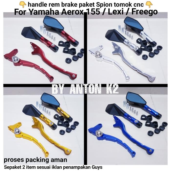 ORIGINAL KACA SPION VARIASI/HANDLE REM AKSESS MOTOR AEROX 155/FREEGO/LEXI READY STOCK