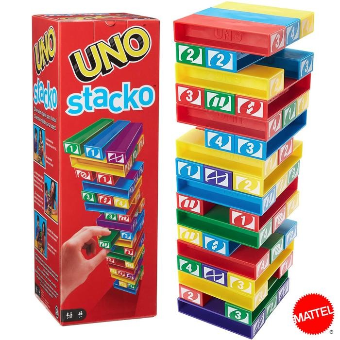 STOK TERBATAS  UNO STACKO BLOCKS ORIGINAL MATTEL GAMES TERJANGKAU