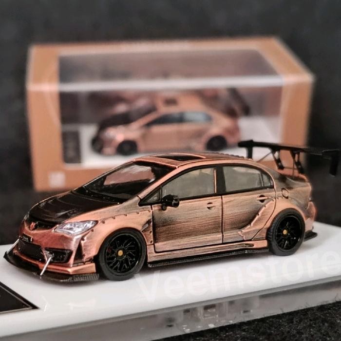 STOK TERBATAS  DIECAST 1:64 HONDA CIVIC FD2 HIGH WING [TIME MICRO] BRONZE TERJANGKAU
