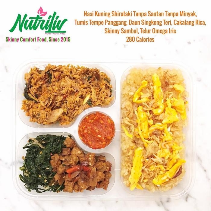 Kirim&siapmakan- Skinny Nasi Kuning Shirataki Tanpa Santan Dengan Cakalang Rica 280 Kal