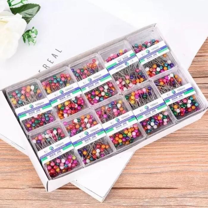 ASLI 1 BOX BESAR isi 20 Box Mika Jarum Pentul/Jarum Pentul Stainless/Jarum Pentul Hijab Cantik/Jarum