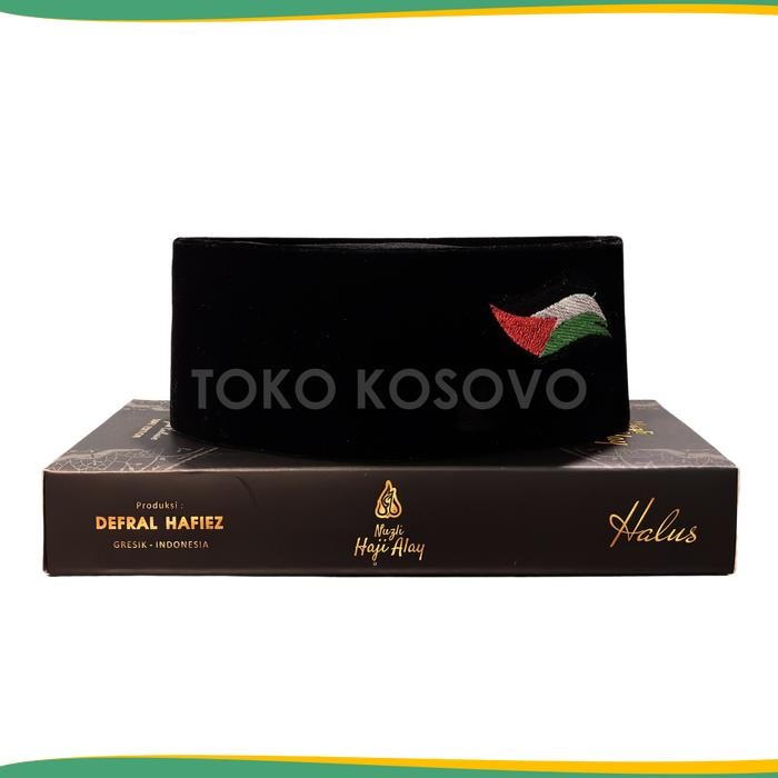 SIAPKIRIM Songkok Premium HAJI ALAY BORDIR SPESIAL AC Tinggi 9 Cm Peci Sholat Pria Dewasa Hitam