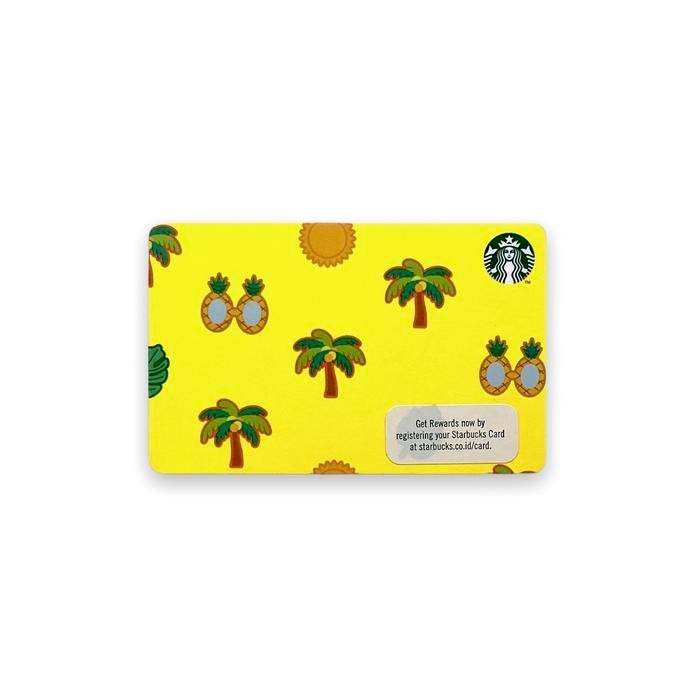 7q81 Summer Neon Yellow Starbucks Indonesia Card Kartu Paper 2022