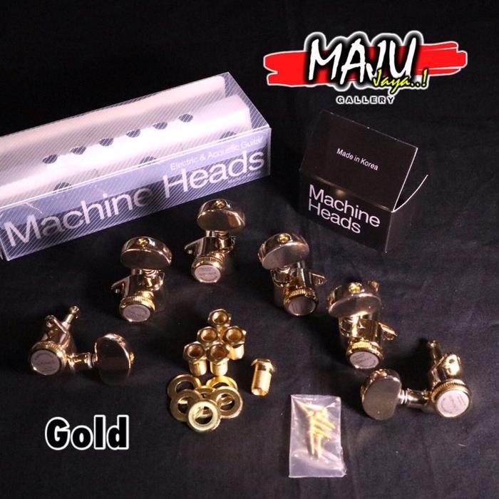 dryer tuning machine gitar elektrik akustik locking grover style 3R 3L GOLD