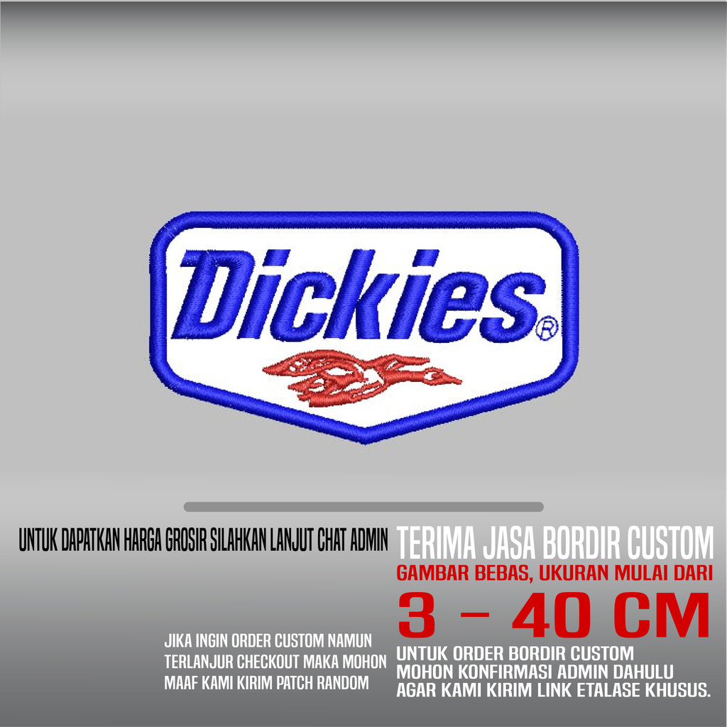 DICKIES KUDA BIRU MERAH PUTIH PATCH BORDIR LOGO/EMBLEM HDP-649