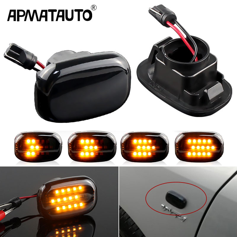 2PCS Led Smoke Dynamic Side Marker Turn Signal Lights For ​For Toyota