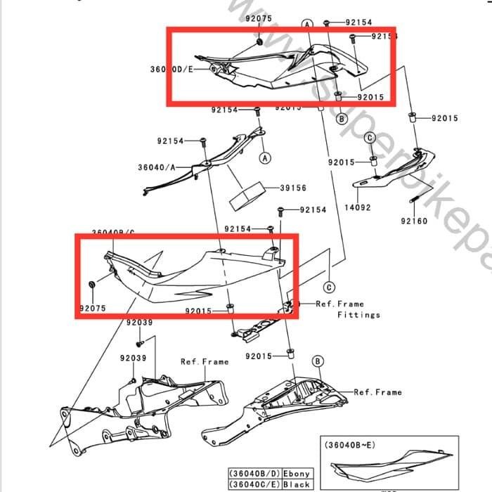 Populer Covertail Cover Tail Body Belakang Kawasaki Zx636 Zx 636 Lama Original Kawasaki Terlariss 