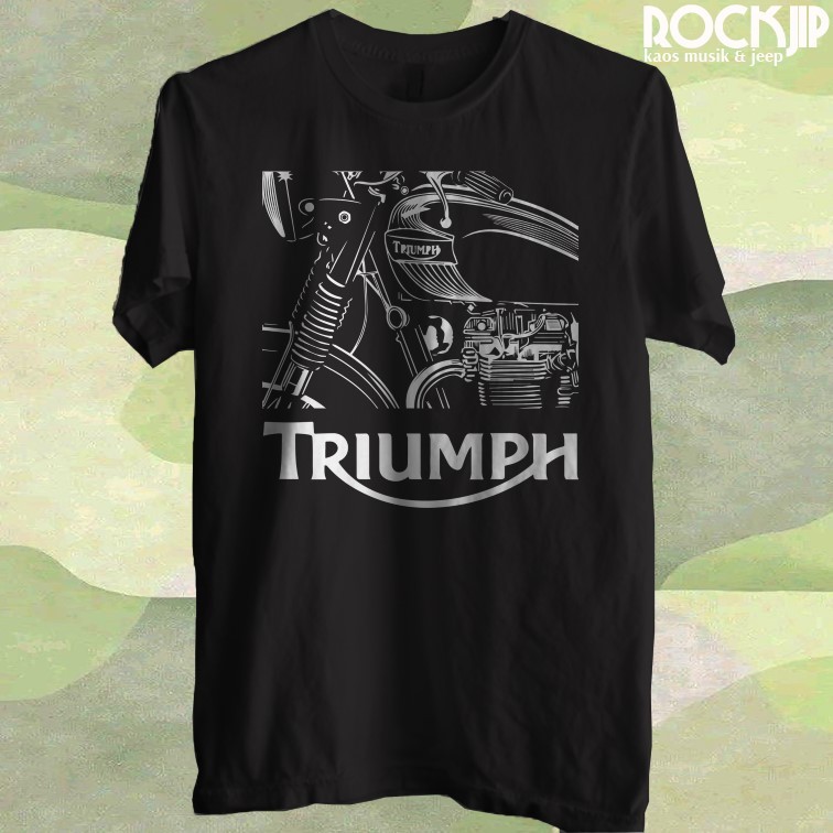 Jual Kaos Baju Distro Pria Wanita Triumph Motor Retro Hitam
