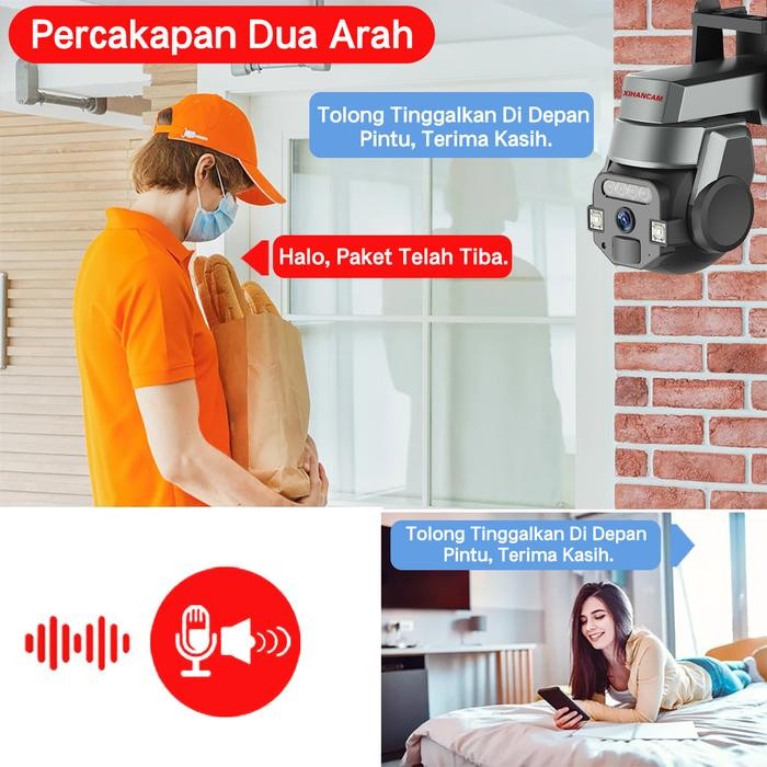 x3ad- Xihancam 5Mp Cctv Wifi Outdoor Waterproof Ip Kamera Cctv 360 Ptz Zoom Cctv Wifi Jarak