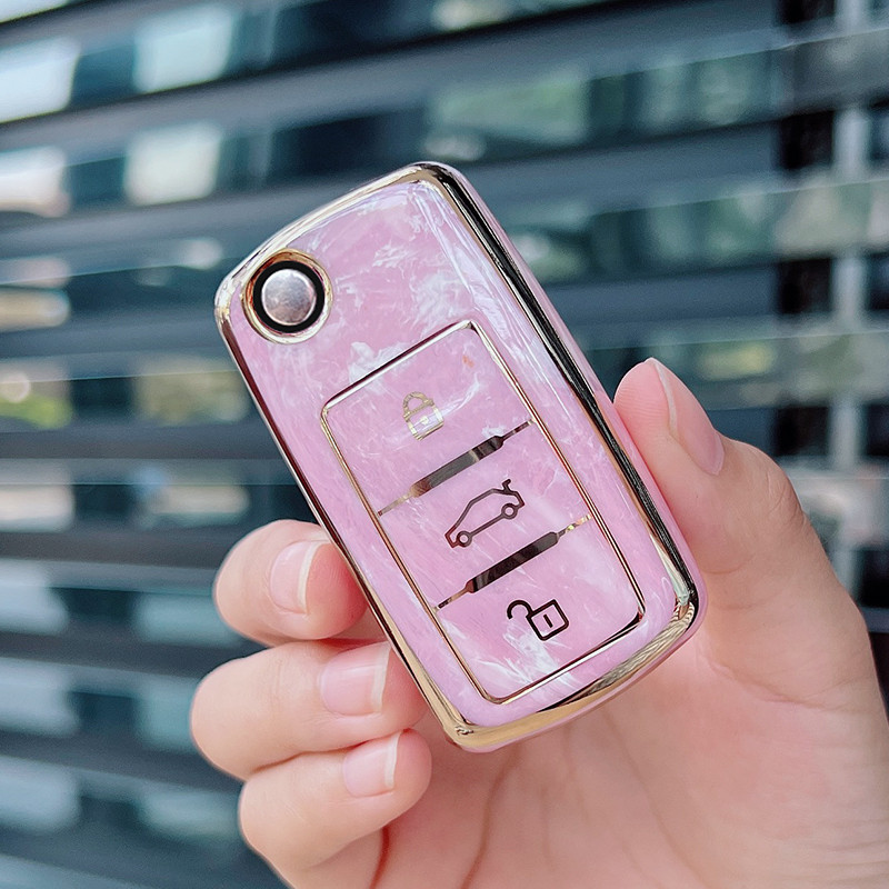 TPU Jade Pattern Car Key Cover Case Protection For Volkswagen VW Polo Golf 5 6 4 Mk4 Passat B6 B7 Be