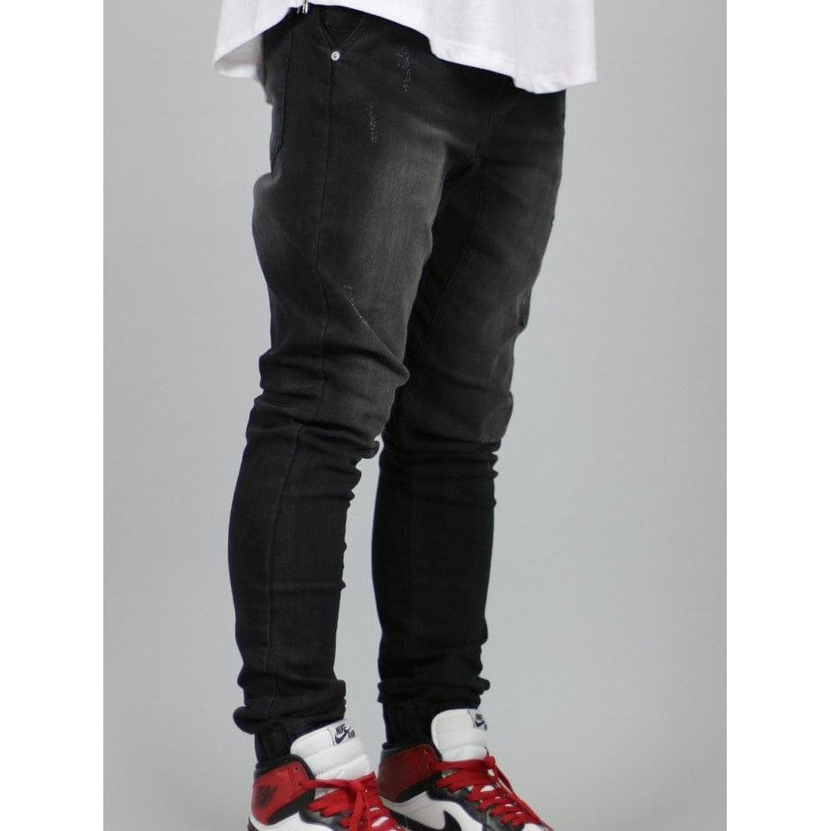 ftxr- Hyperdenim Black Drop Crotch Denim Jogger Pants Celana Jeans Pria