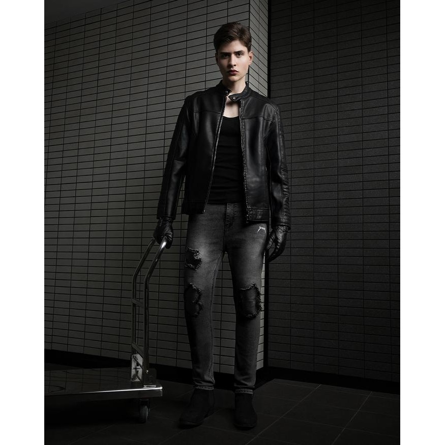 ftxr- Uprise 12Oz Ginza Leather Biker Jeans Denim