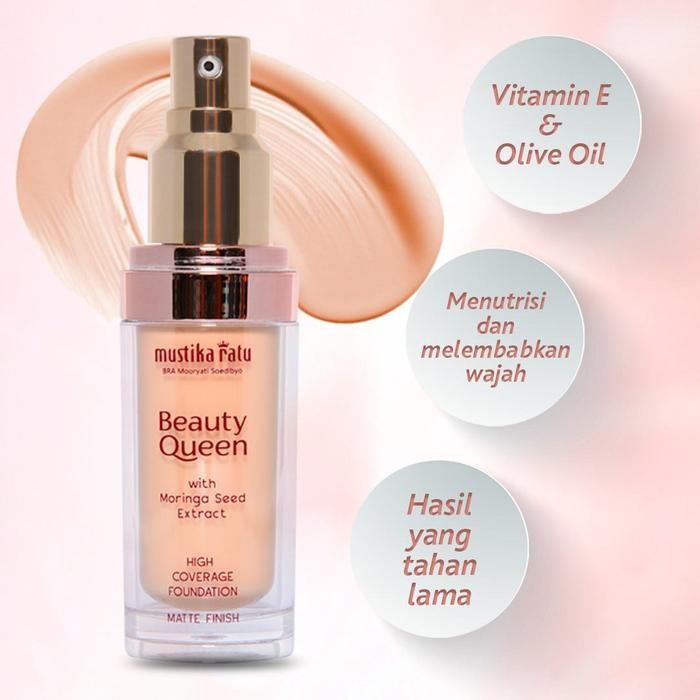 Beauty Queen High Coverage Foundation Matte Finish SPF30 Mustika Ratu