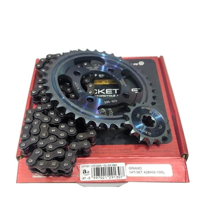 GEAR GIR SET GEAR GIR PAKET BAJA 14/36T(428HG-100L) KGW GRAND