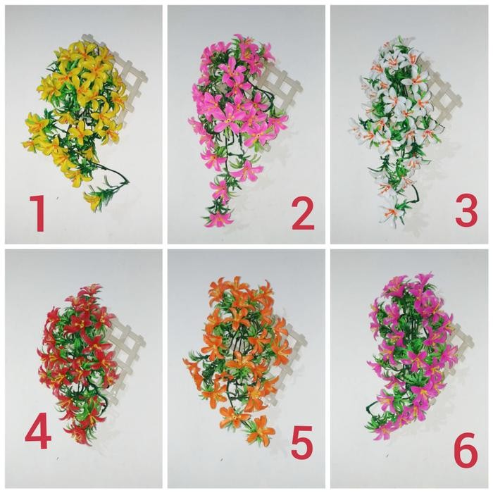 Bunga Tempel Gantung Hiasan Dinding Tembok Kayu Tanaman Hias Plastik