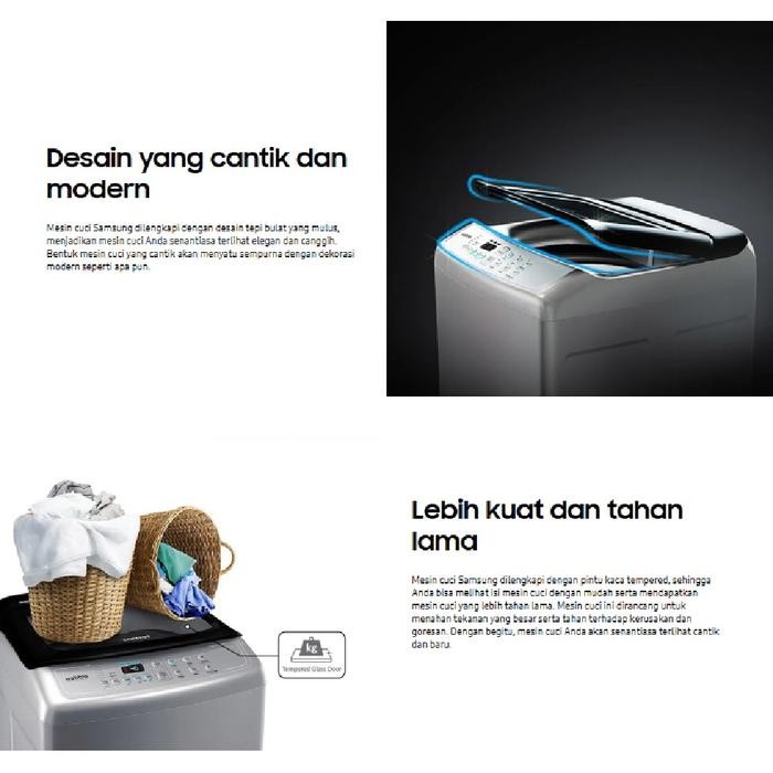 MESIN CUCI 1 TABUNG SAMSUNG WA80H4200 8 KG WOBBLE TECHNOLOGY