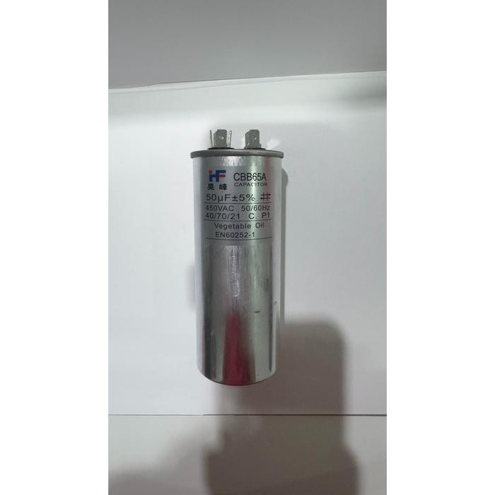 GARANSI READY CBB65 50UF KAPASITOR CBB65 CBB65A AC KULKAS GENSET CAPASITOR BULAT SOCKET PIN