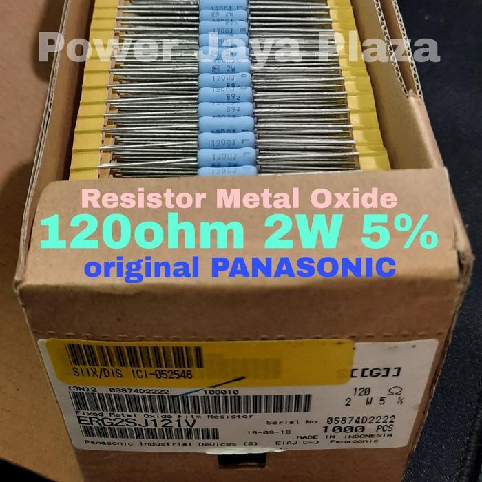 Terbaru Resistor Metal Oxide 120Ohm 2W 2Watt 5% Asli Panasonic