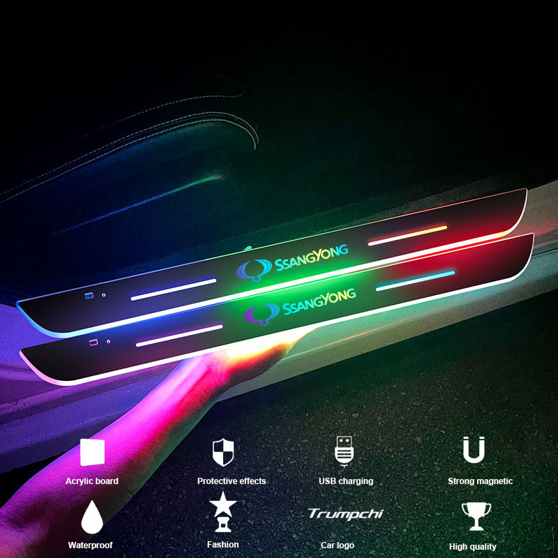 Car door Sill light logo Projector lamp Power Moving LED Welcome