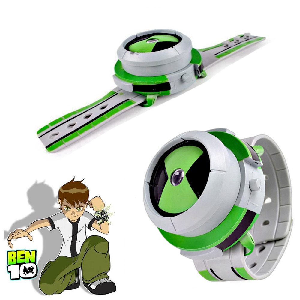 1 Pc Cartoon Ben10 Watches Projection Omnitrix Upgrade Kineceleran Four Arms Heatblast Action