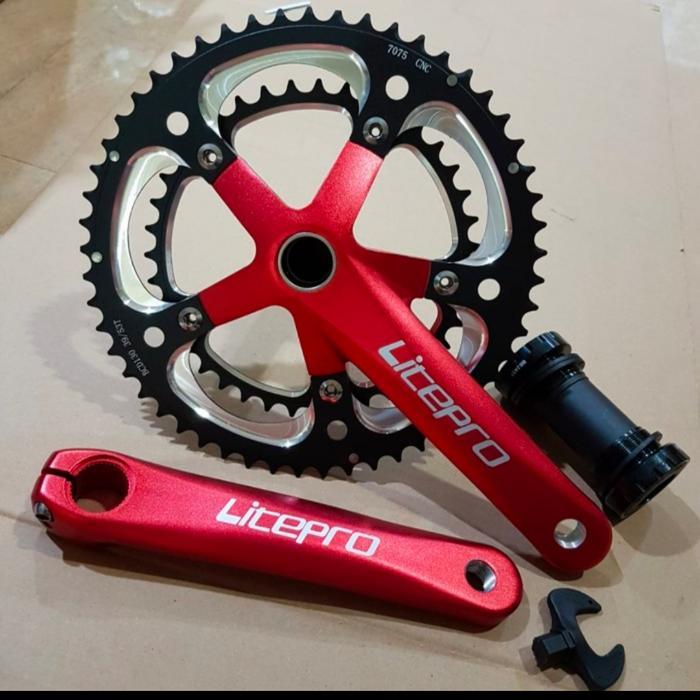 Baru Crank Set Double Chainring Litepro Double 53/39T Arm 170Mm